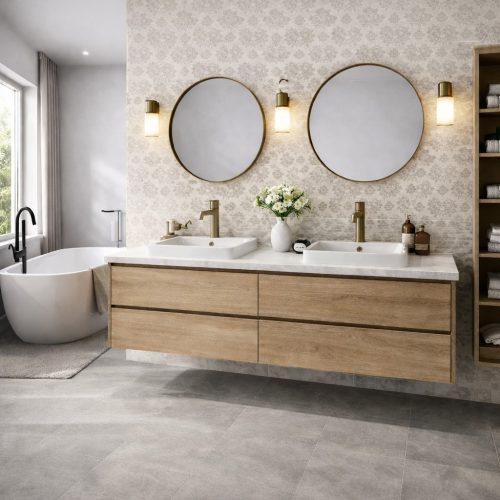 La Fenice Shabby Avorio Damasco fali csempe 20x60 I.o. - Csempe Mester