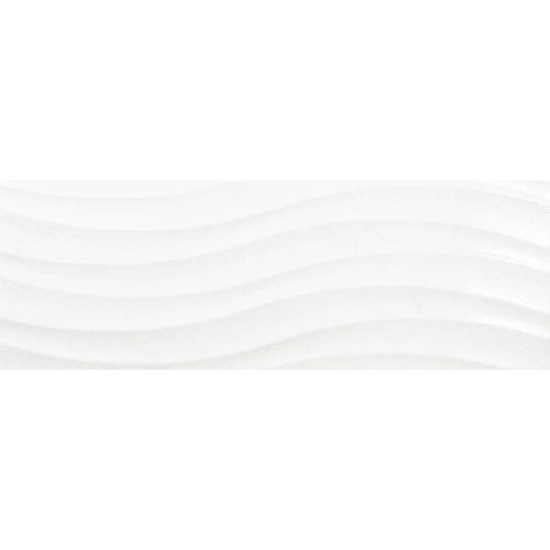 Navarti Flat Ondas Blanco Brillo Dekor 3D fali csempe 25x70 I.o. - Csempe Mester