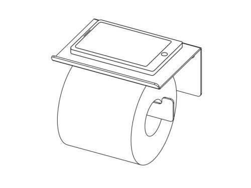 Mokko wc papír tartó polccal, fekete