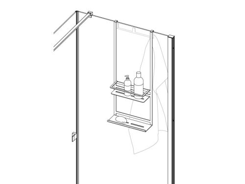 Mokko polc zuhanykabinhoz, fekete