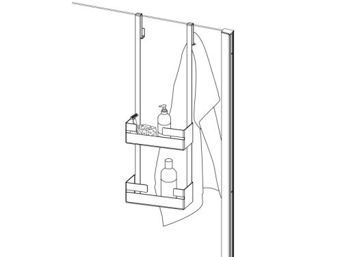 Mokko polc zuhanykabinhoz, fekete