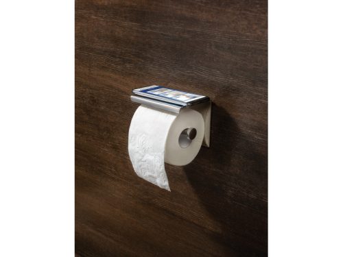 Round wc papír tartó polccal, króm