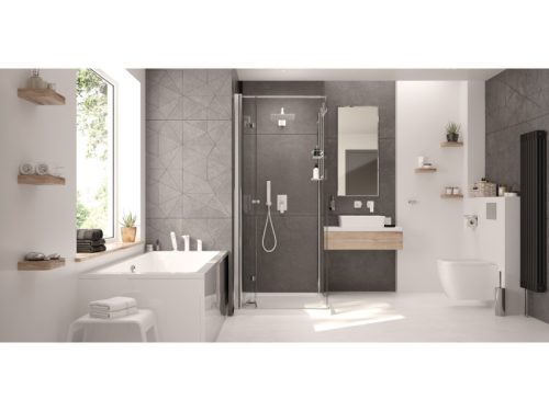 Round wc papír tartó polccal, króm