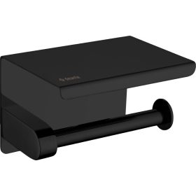 Round wc papír tartó polccal, fekete