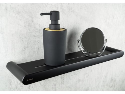 Round fali polc, fekete