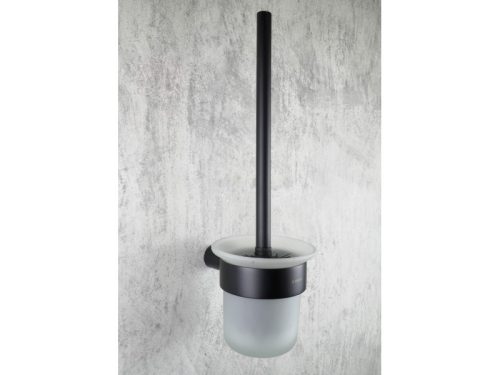 Round fali wc kefe tartóval, fekete