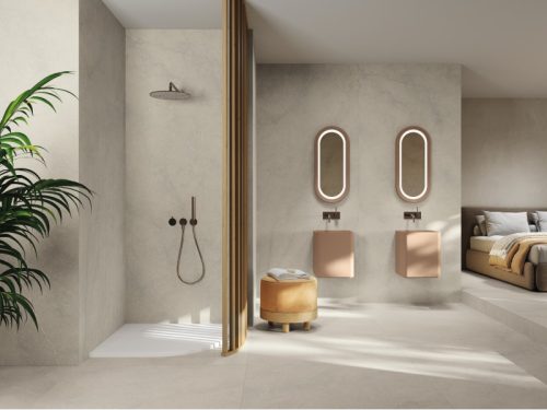 Angular Slate Cemento íves zuhanytálca 90X90