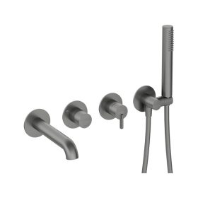 Silia falsík alatti kád csaptelep zuhanyszettel, titán