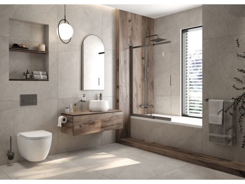 Deante esőztető zuhanyfej kádtöltő csapteleppel termosztatikus TITANIUM