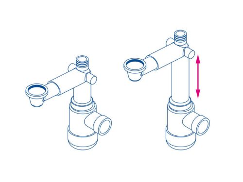 Mosdó szifon teleszkópos